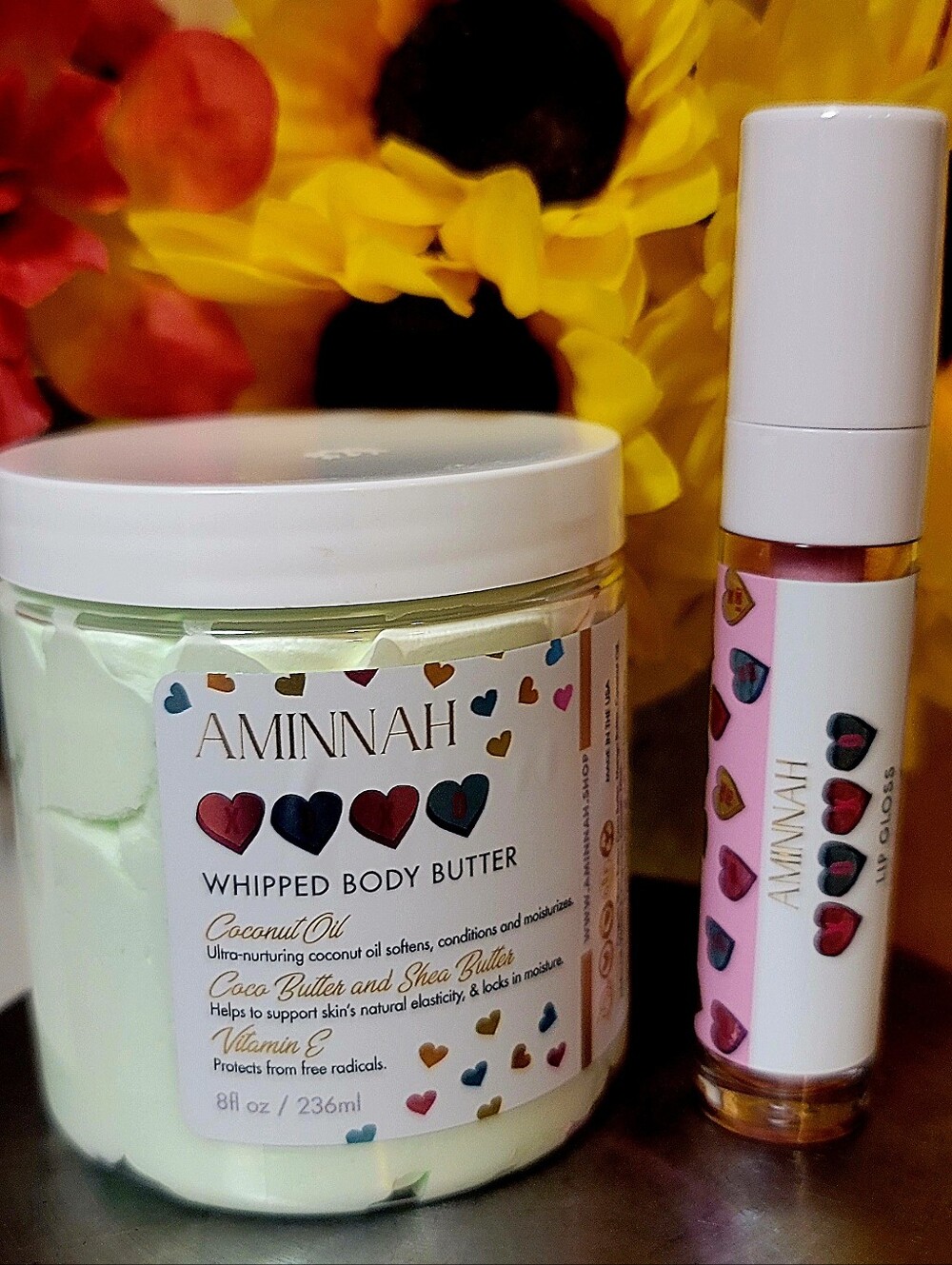 💜💙💛💚  Aminnah XOXO Whipped Body Butter & Lip Gloss Set